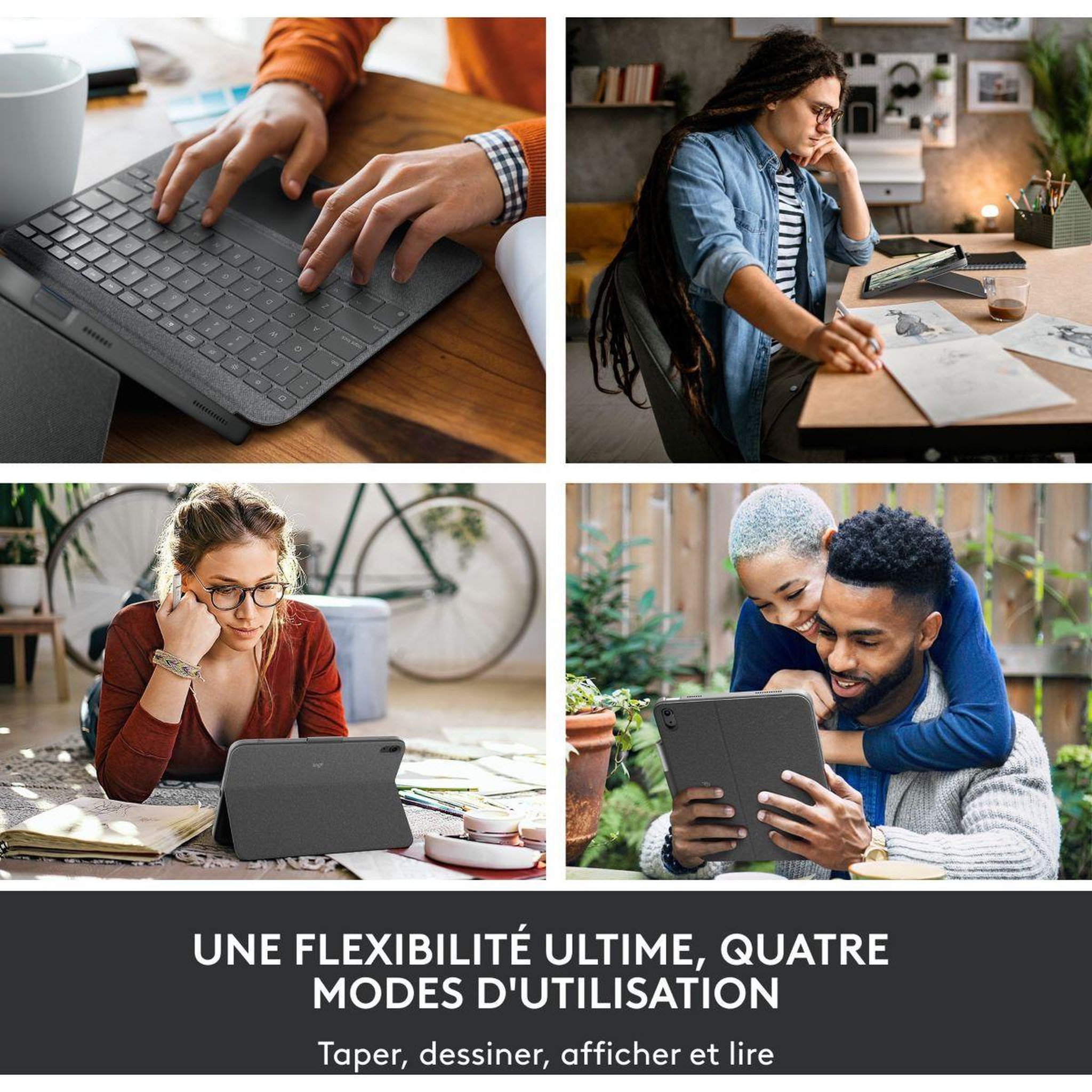 Voir la diapositive 2 : Logitech Etui Etui Combo Touch iPad 10eme gen 10.9, iPad A16 (2025)