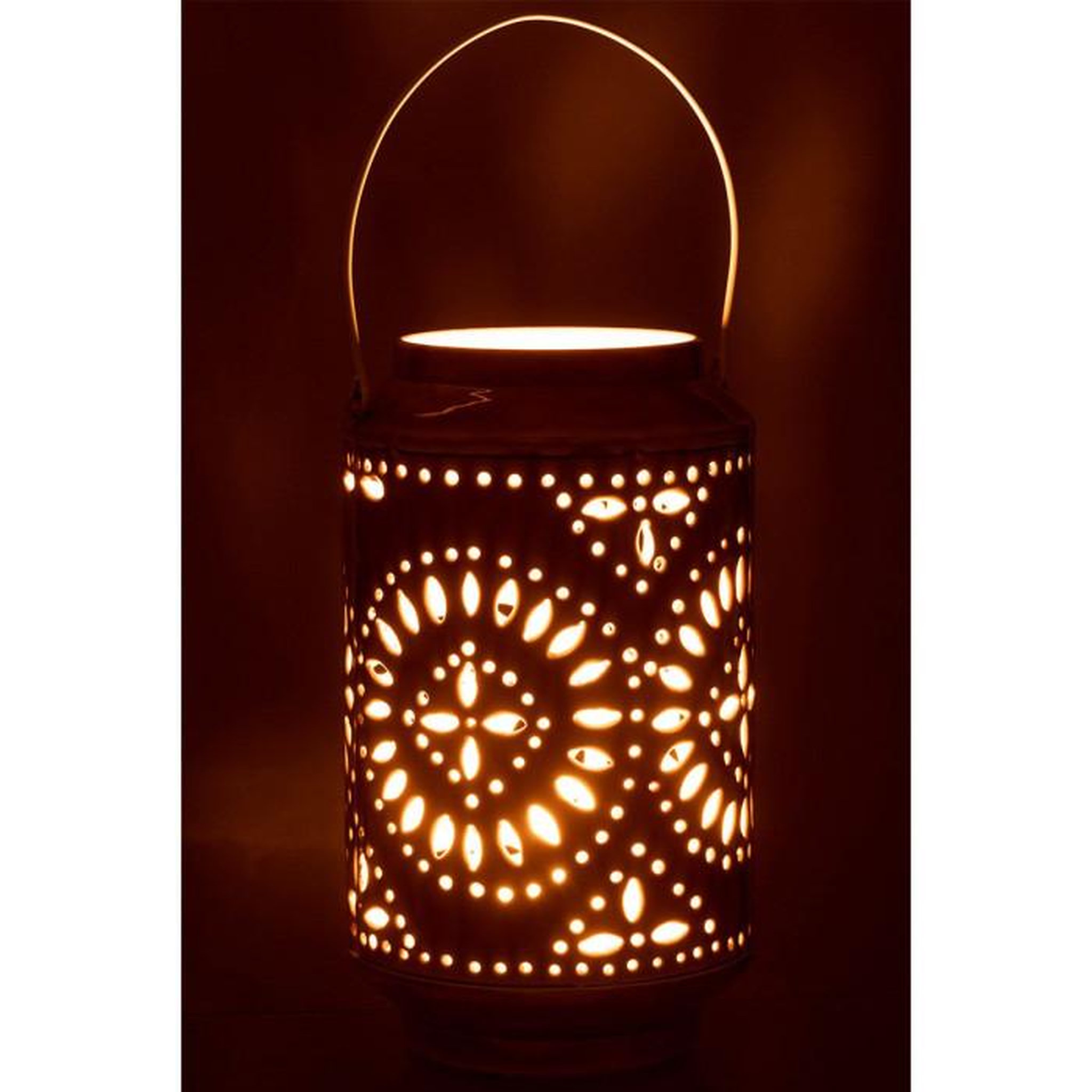 Voir la diapositive 4 : Paris Prix Lanterne Cylindrique Métal  Sévilla  45cm Ocre