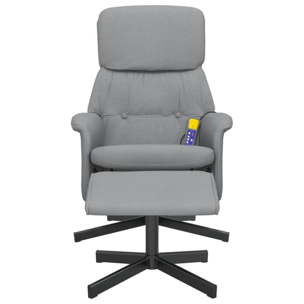 VIDAXL Fauteuil inclinable de massage et repose-pied gris clair tissu