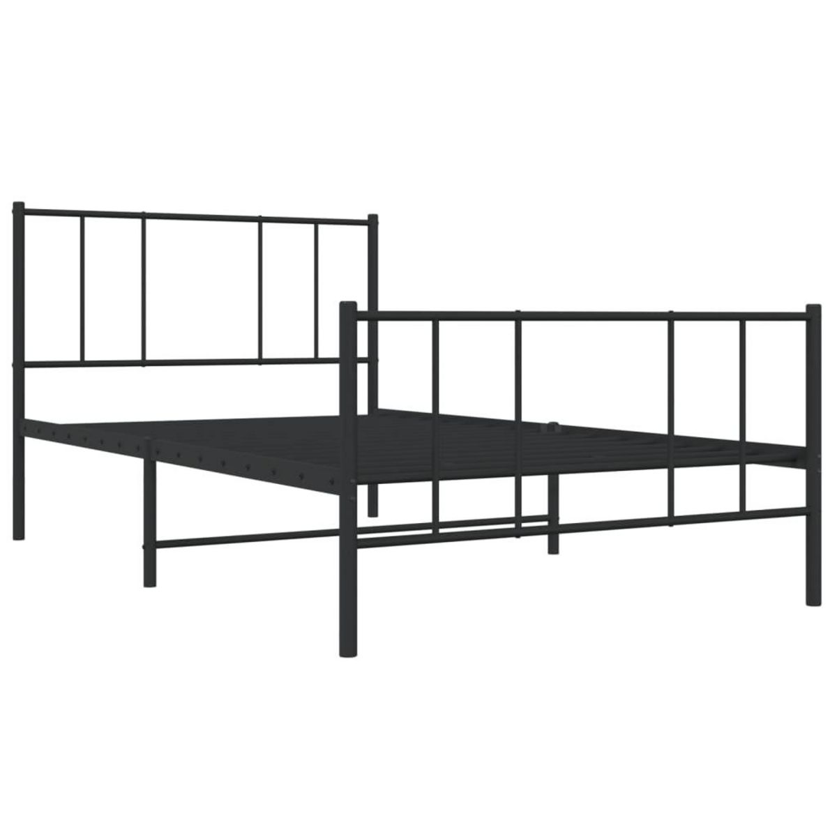 VIDAXL Cadre de lit metal sans matelas avec pied de lit noir 80x200 cm