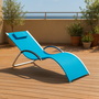 Voir la diapositive 4 : CONCEPT USINE Transat aluminium et toile PVC bleu ANTIBES
