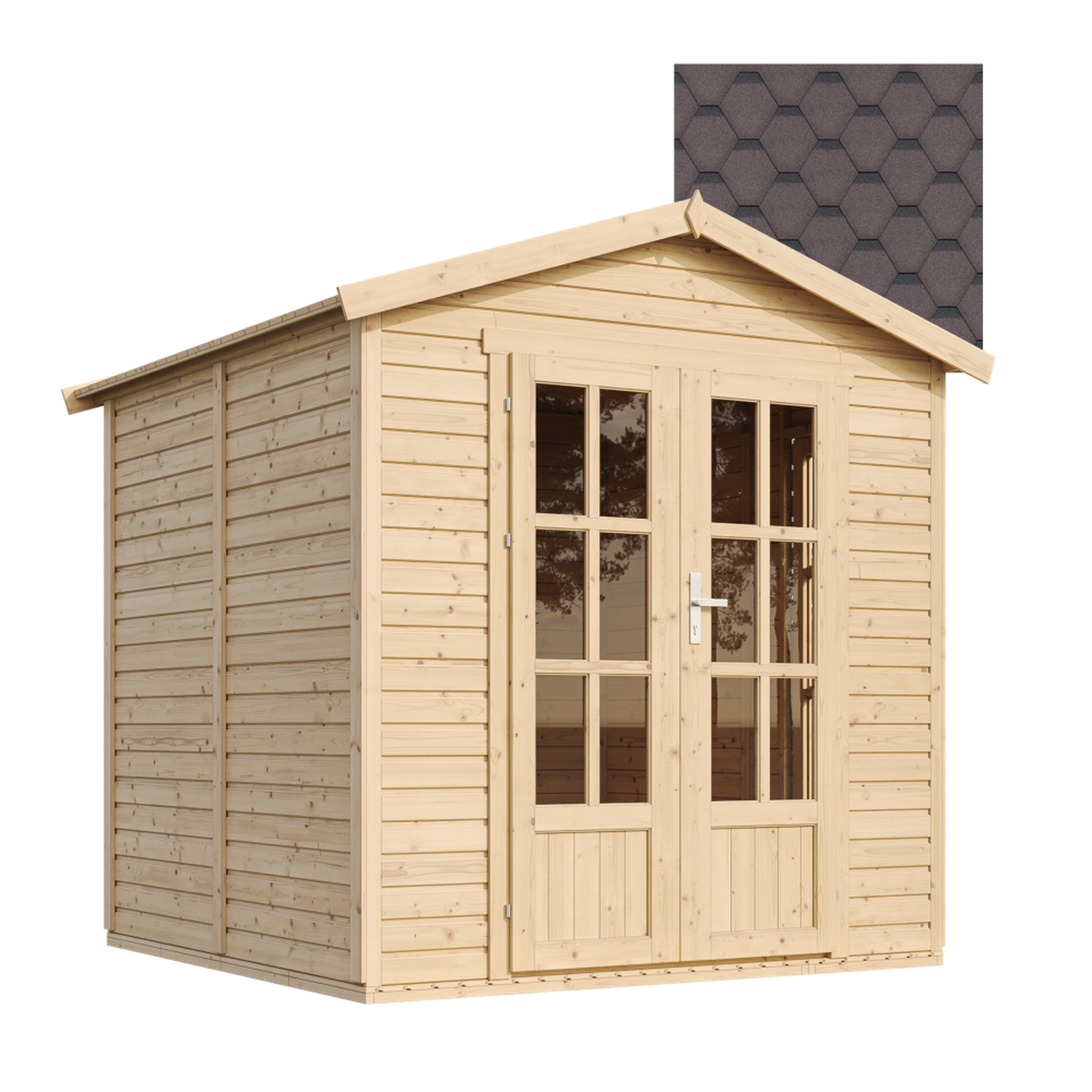Voir la diapositive 1 : TIMBELA Cabane en bois avec plancher, avec bardeaux bitumineux couleur, Atelier, Studio M351FB+H351FBBLACK