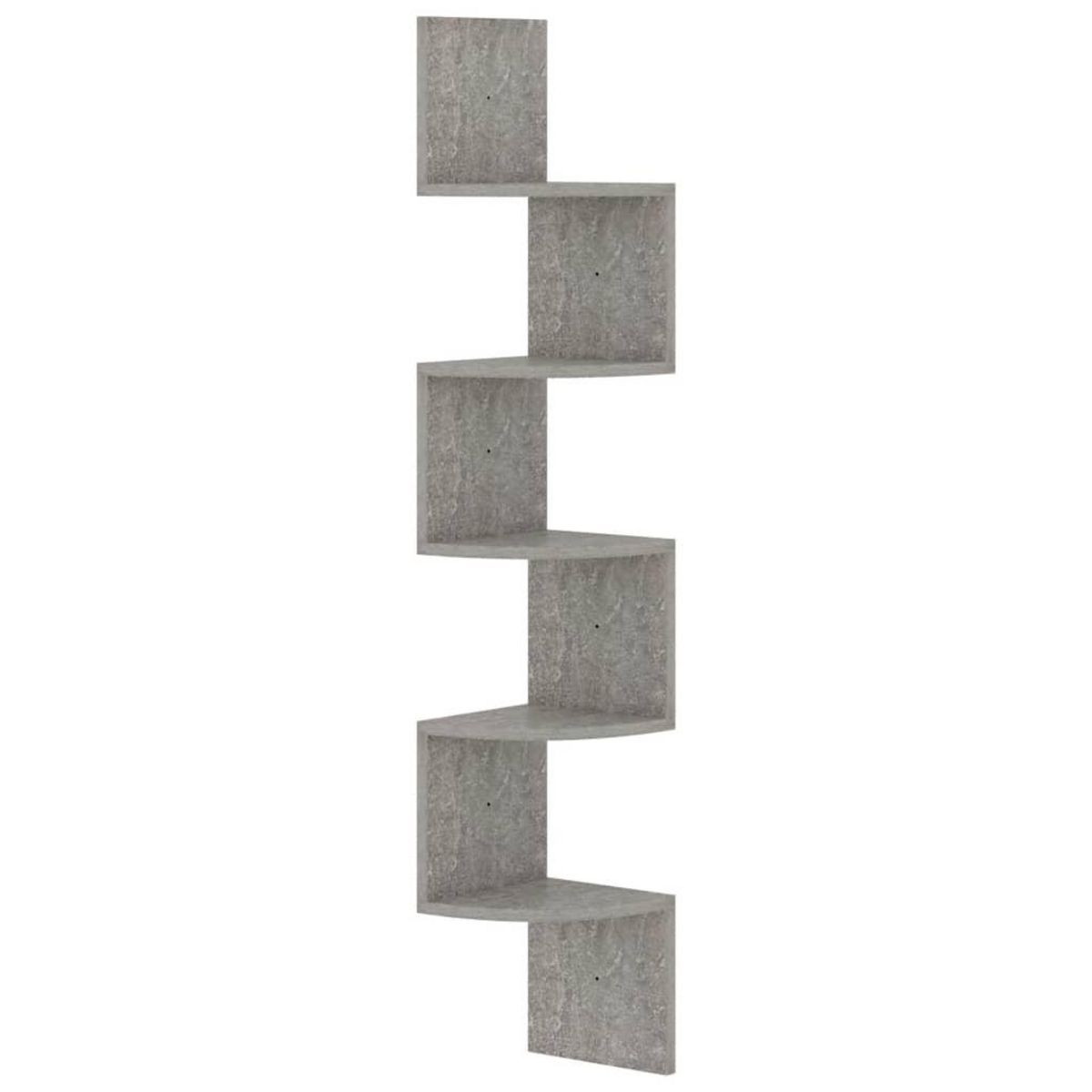 VIDAXL Etagere d'angle murale gris beton 19x19x123cm bois d'ingenierie