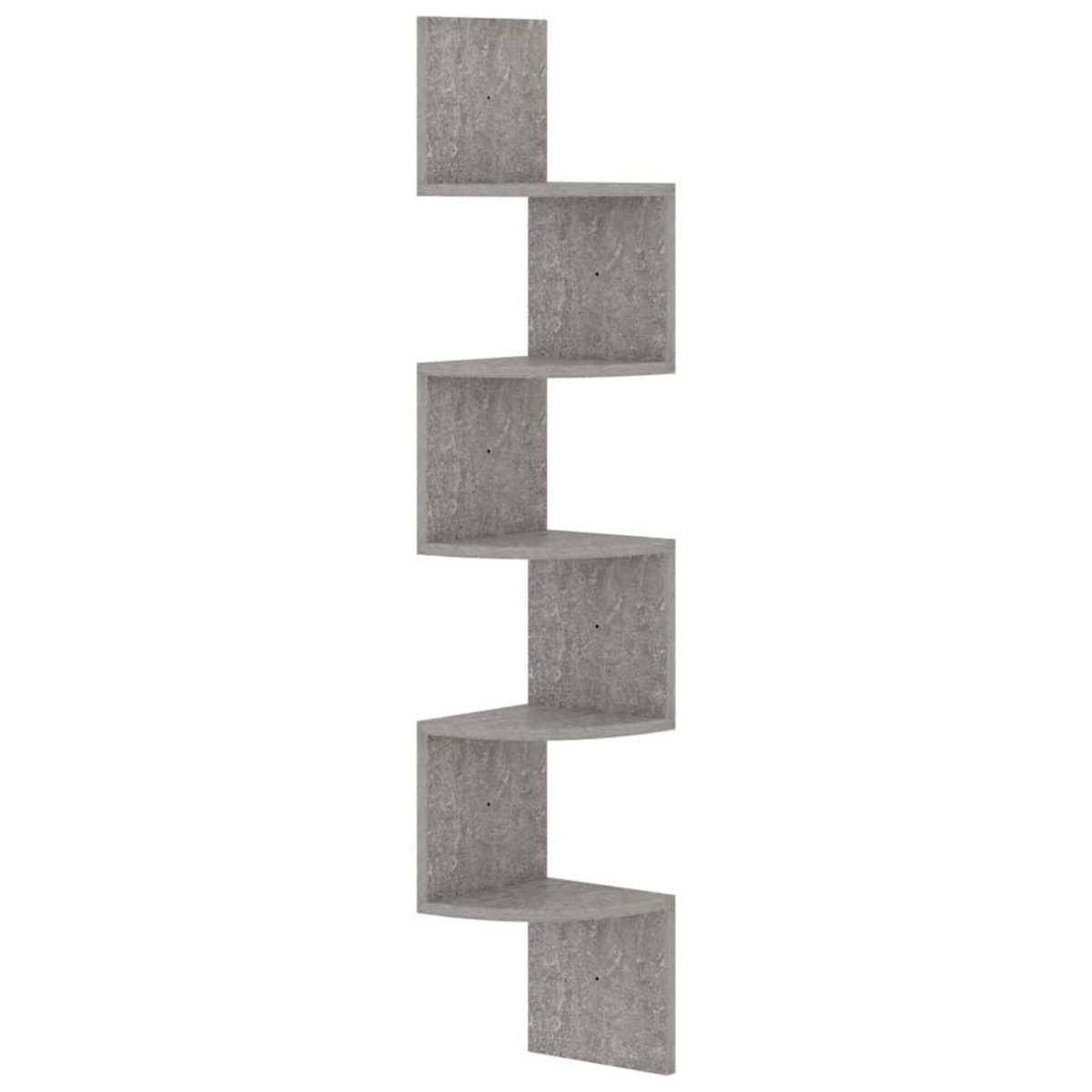 VIDAXL Etagere d'angle murale gris beton 19x19x123cm bois d'ingenierie