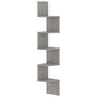 Voir la diapositive 2 : VIDAXL Etagere d'angle murale gris beton 19x19x123cm bois d'ingenierie