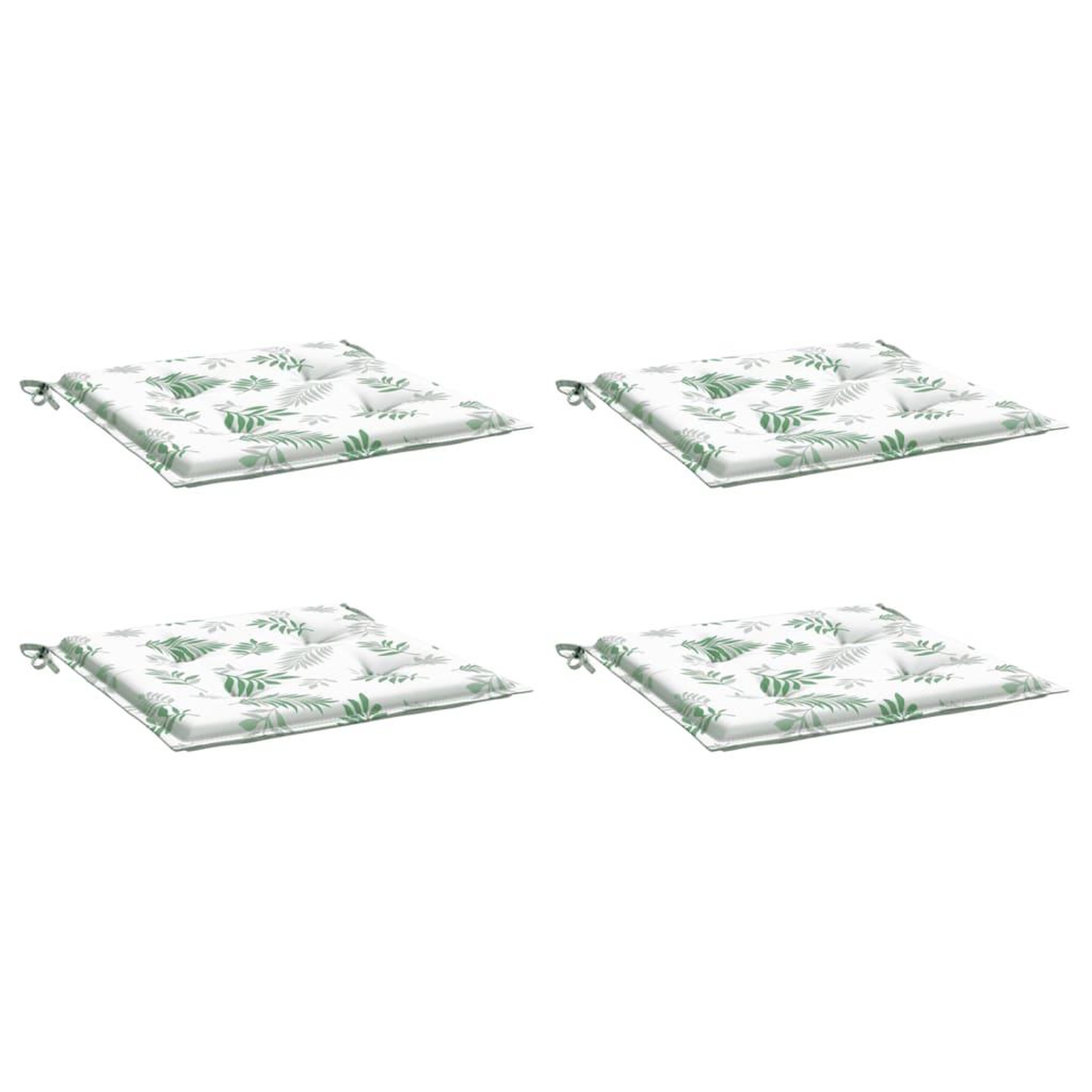 Voir la diapositive 3 : VIDAXL Coussins de chaise lot de 4 motif de feuilles 50x50x3 cm tissu