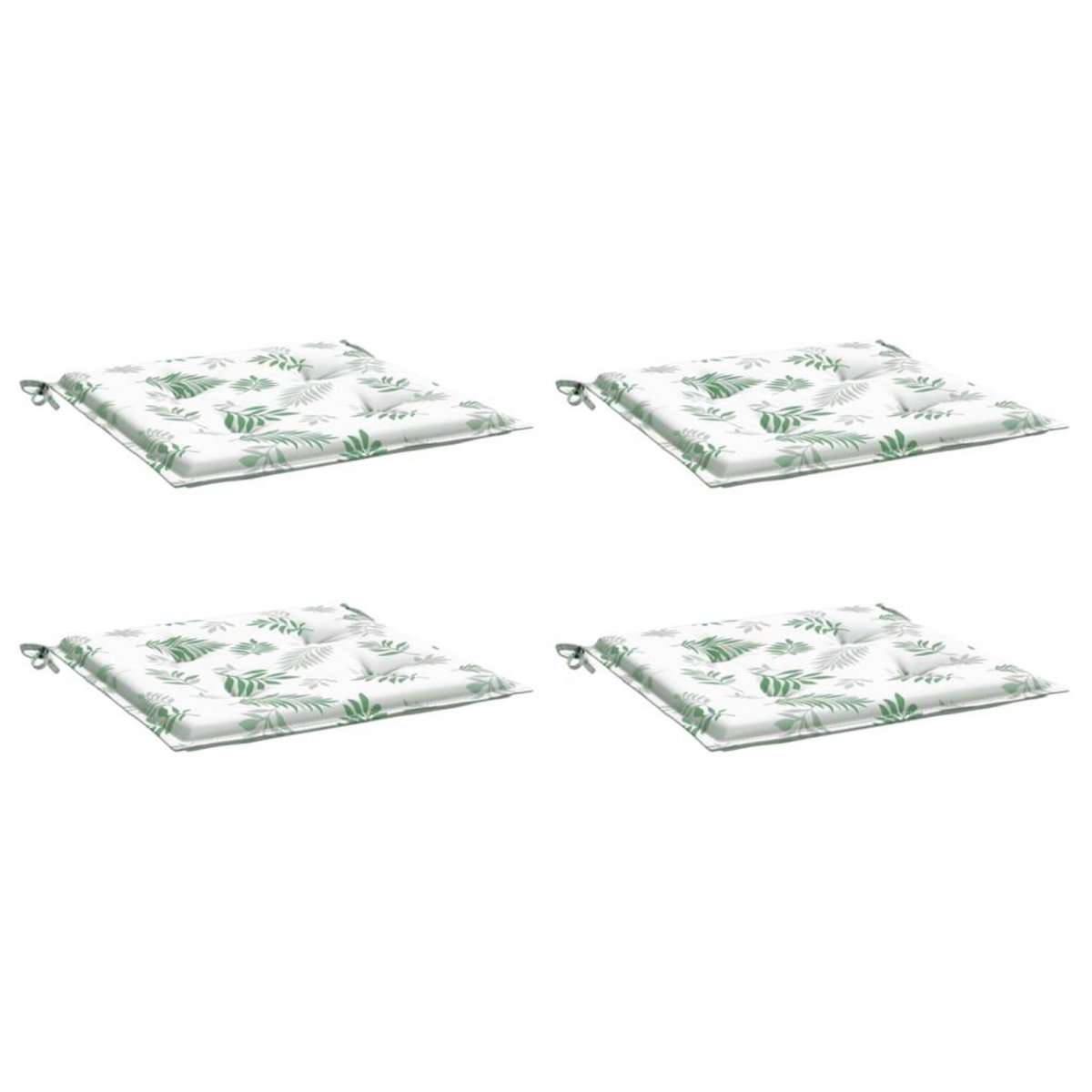 VIDAXL Coussins de chaise lot de 4 motif de feuilles 50x50x3 cm tissu