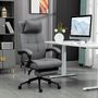 Voir la diapositive 2 : HOMCOM Chaise de bureau ergonomique design - fonctions massante et chauffante - inclinable, réglable - repose-pied - tissu gris