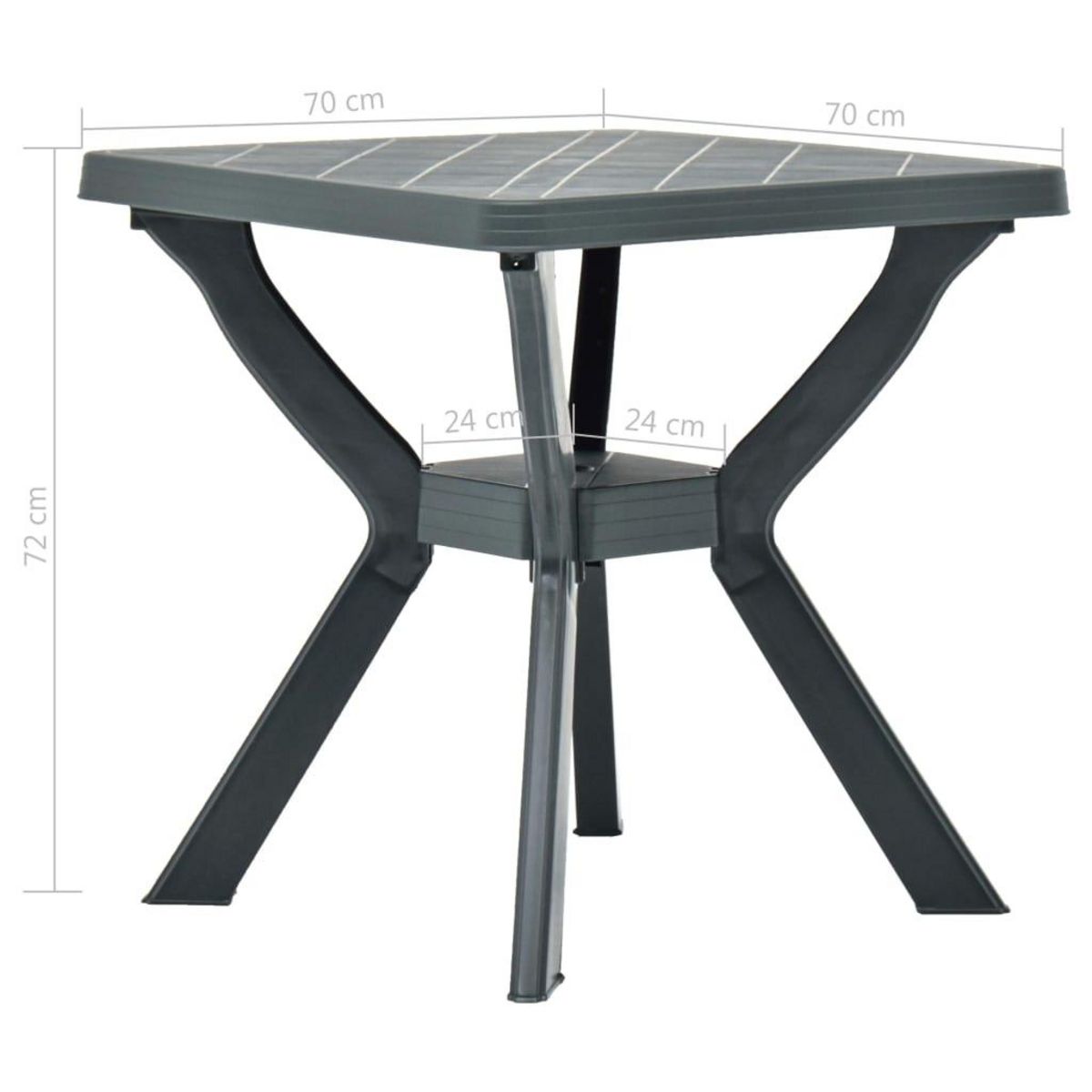 VIDAXL Table de bistro Vert 70x70x72 cm Plastique