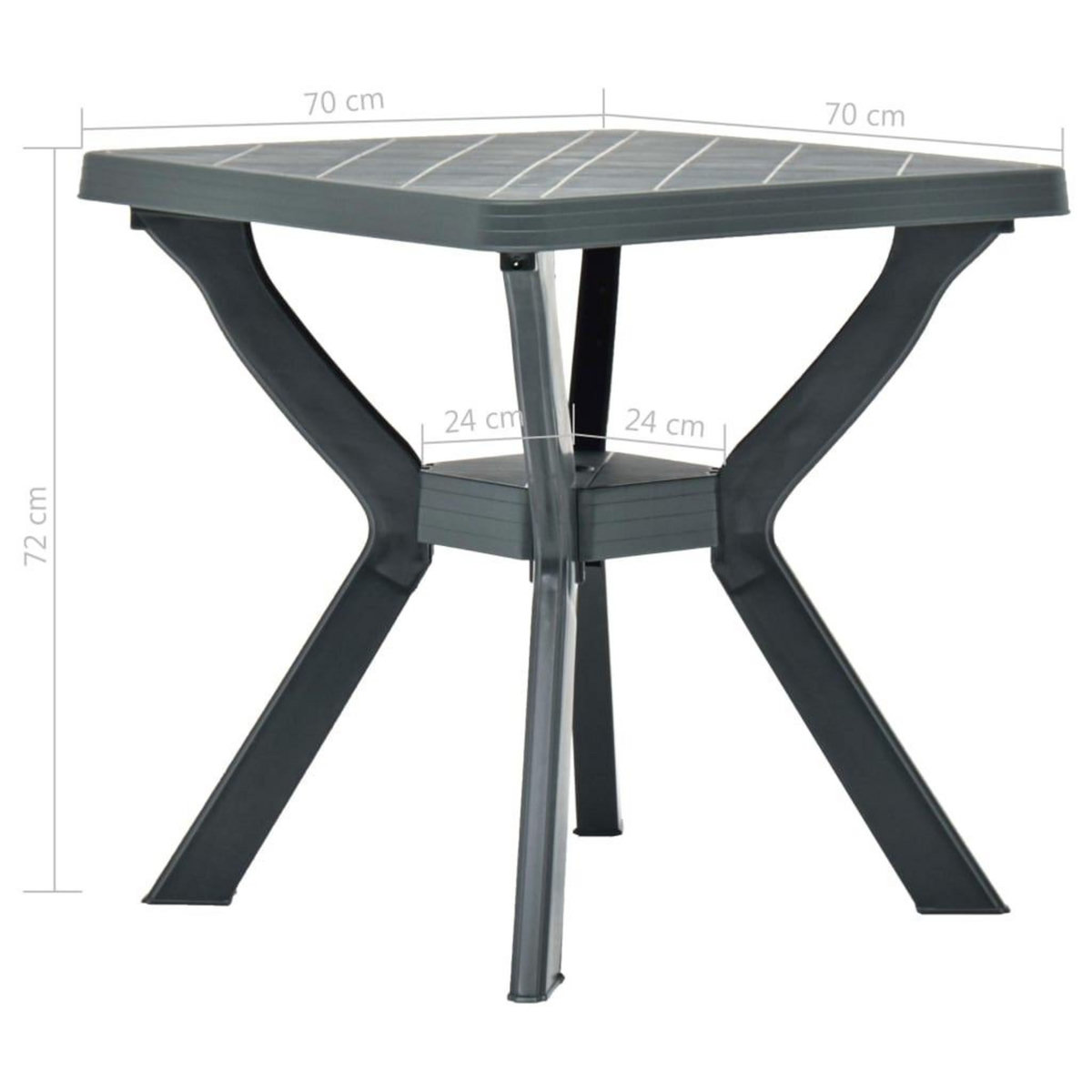 VIDAXL Table de bistro Vert 70x70x72 cm Plastique