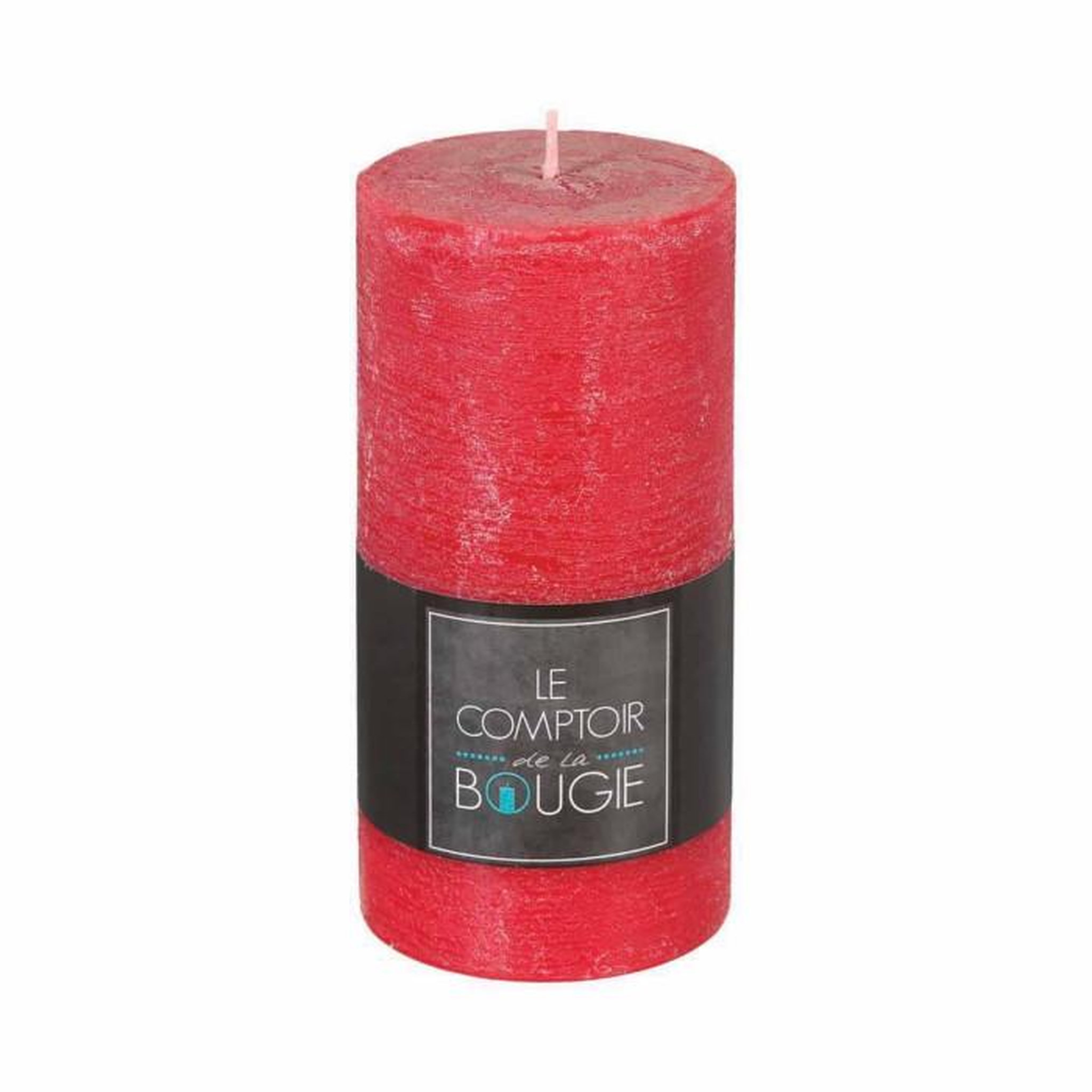 Voir la diapositive 2 : COMPTOIR DE LA BOUGIE Bougie Cylindrique  Rustic  14cm Rouge