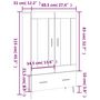 Voir la diapositive 6 : VIDAXL Buffet haut blanc 69,5x31x115 cm bois d'ingenierie