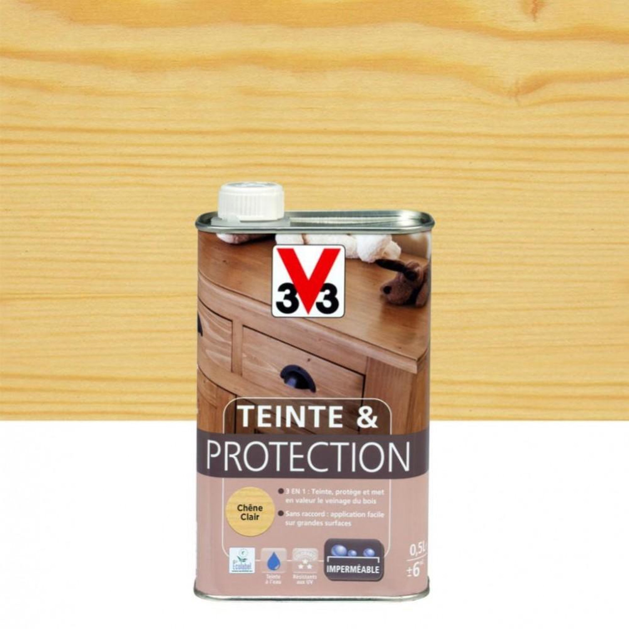 CENTRALE BRICO Teinte et protection V33, 0.5 l, chêne clair mat