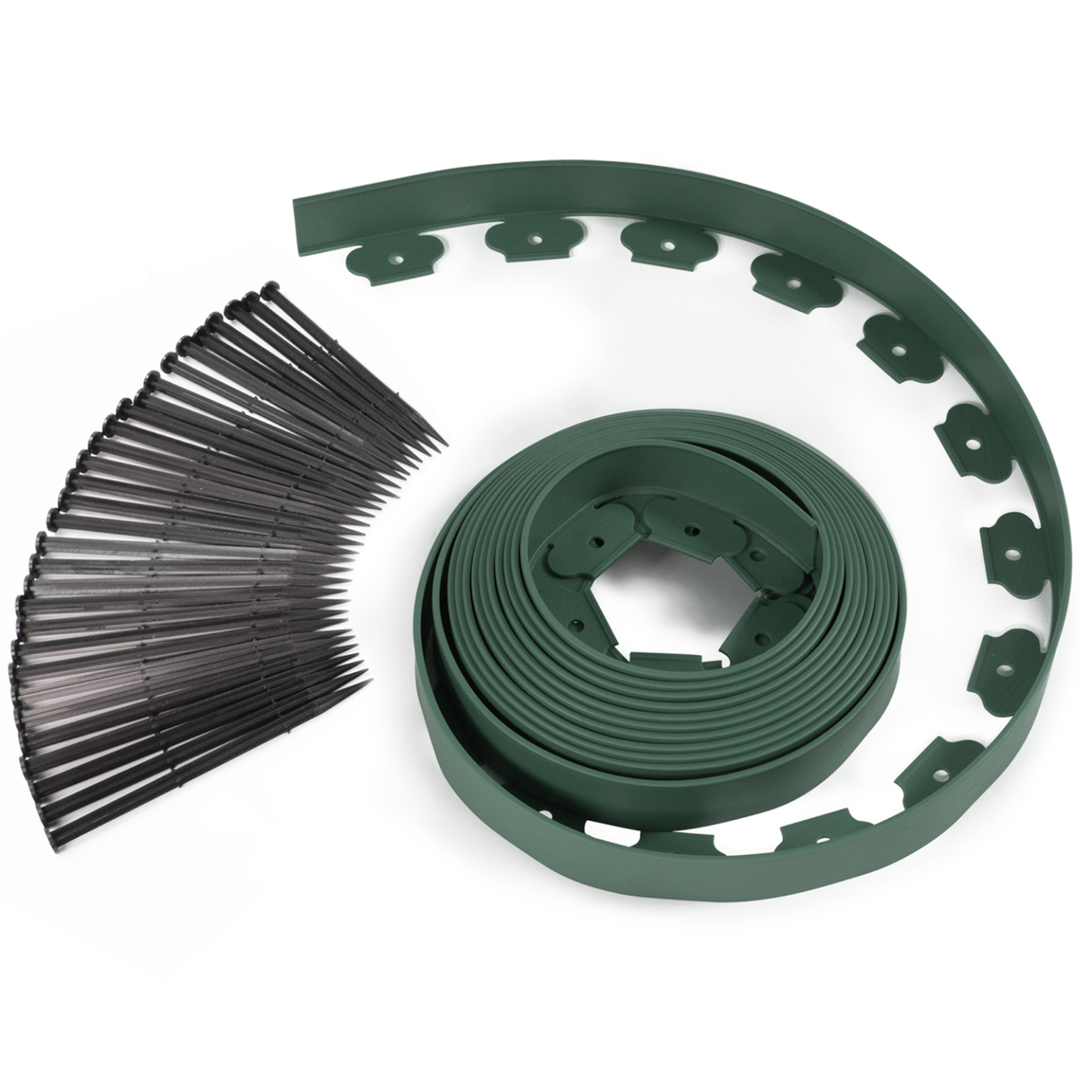 Voir la diapositive 5 : ID MARKET Bordurette de jardin flexible 10 m verte hauteur 5 cm + 30 piquets