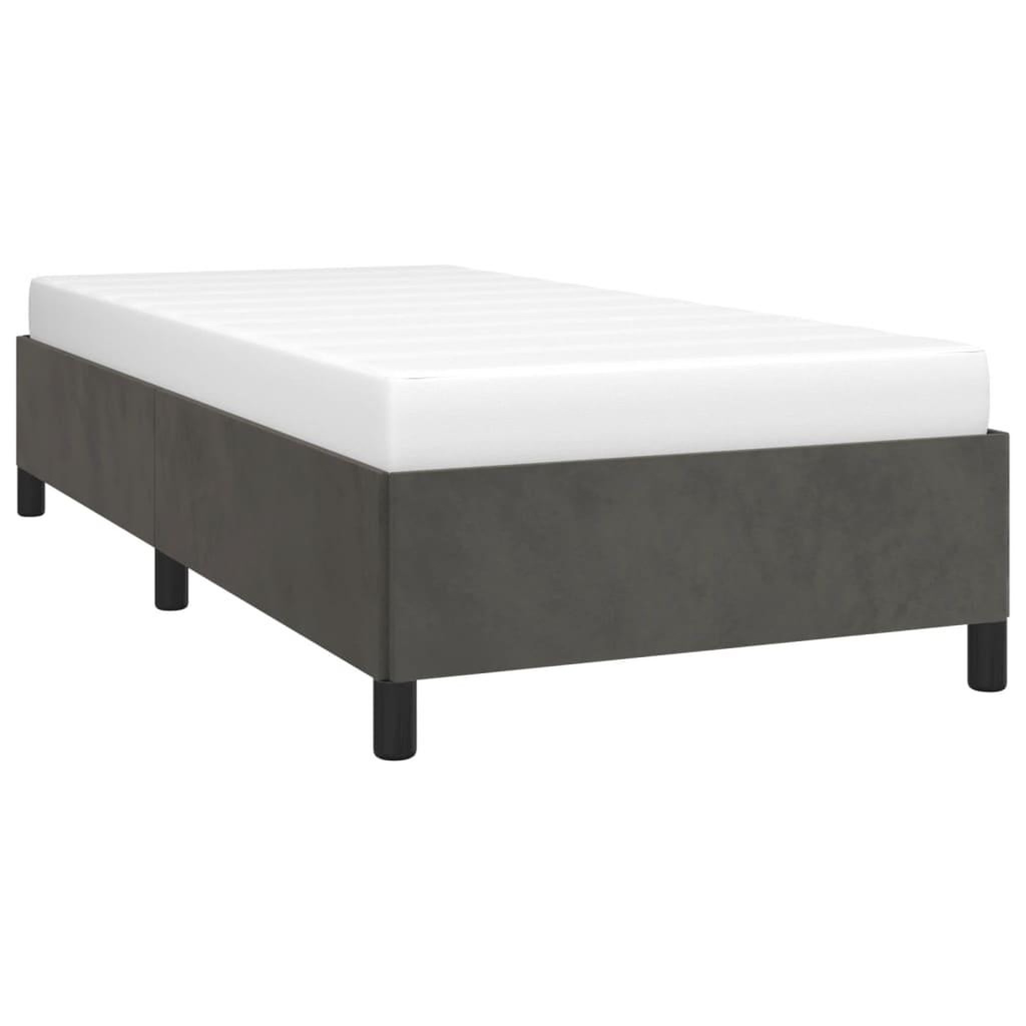 Voir la diapositive 3 : VIDAXL Cadre de lit sans matelas gris fonce 90x200 cm velours
