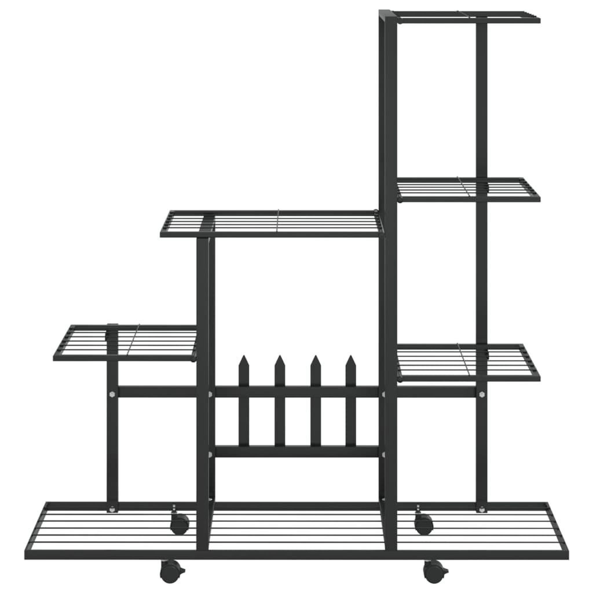 Voir la diapositive 3 : VIDAXL Support pour plantes sur roues 94,5x25x92,5 cm Noir Metal