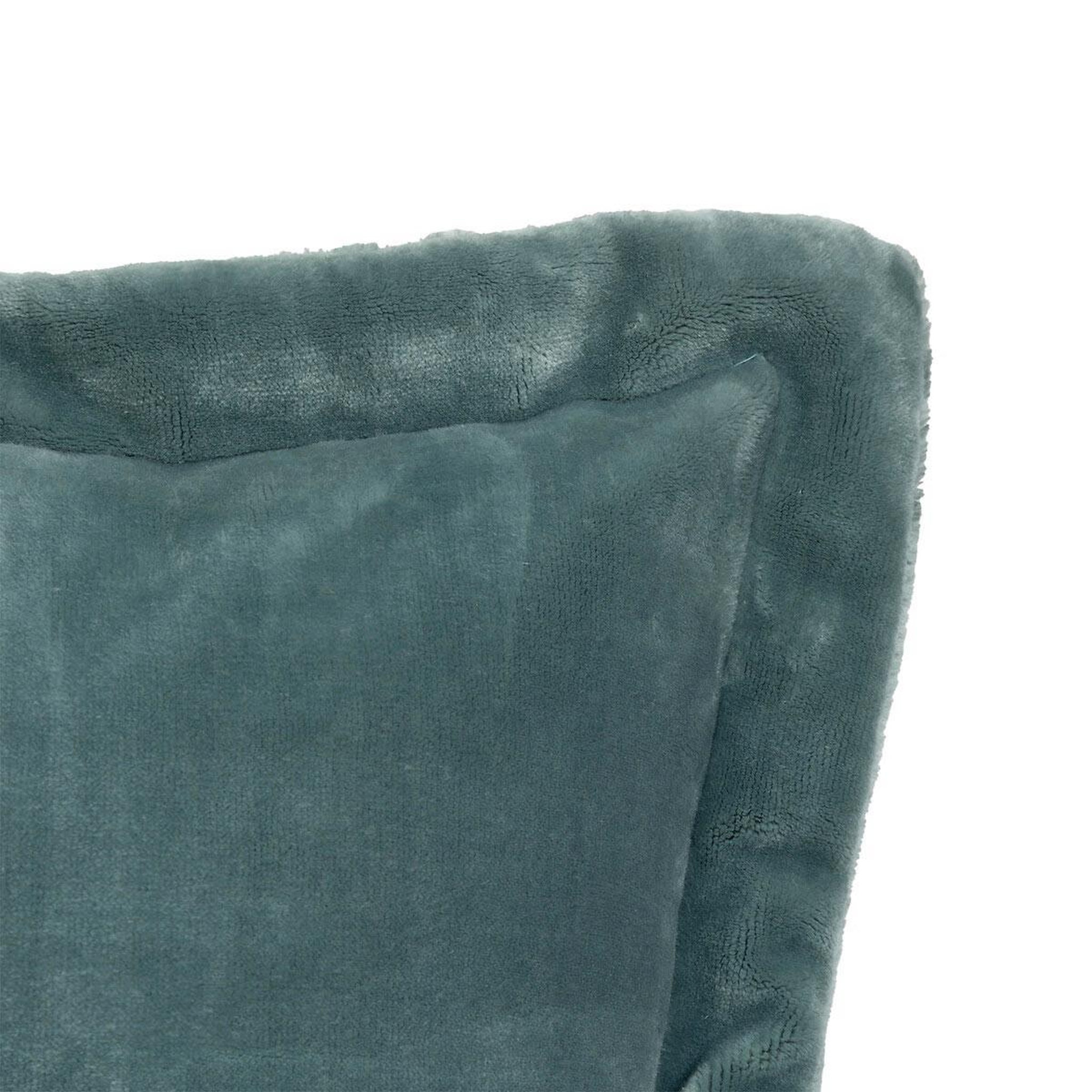 Voir la diapositive 2 : ATMOSPHERA Coussin déco flanelle  cuddly  53x53cm bleu givré