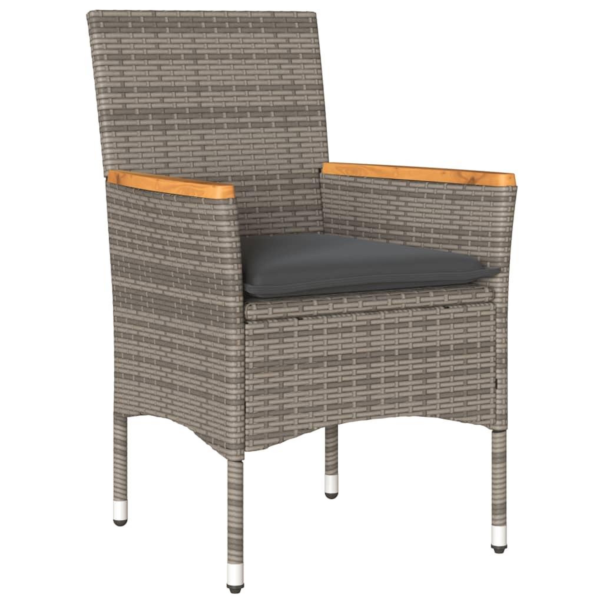 Voir la diapositive 3 : VIDAXL Ensemble a manger de jardin et coussins 5 pcs gris rotin acacia