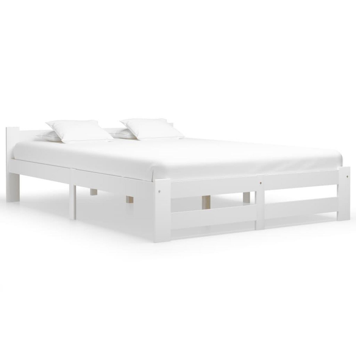 VIDAXL Cadre de lit sans matelas blanc bois de pin massif 140x200 cm