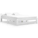 VIDAXL Cadre de lit sans matelas blanc bois de pin massif 140x200 cm