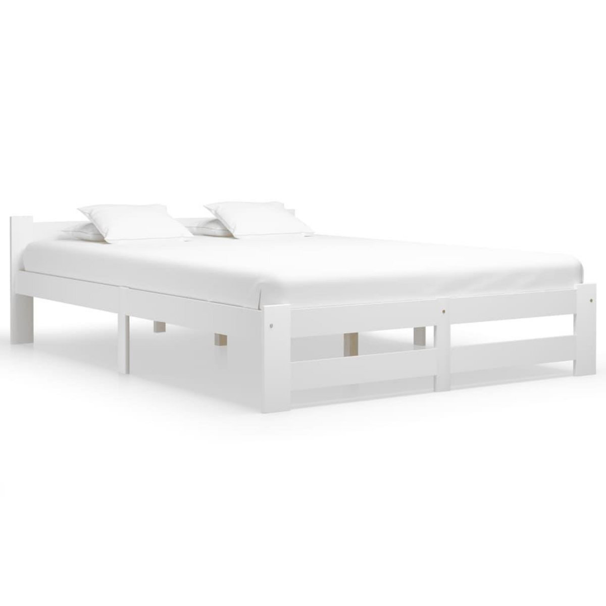 VIDAXL Cadre de lit sans matelas blanc bois de pin massif 140x200 cm