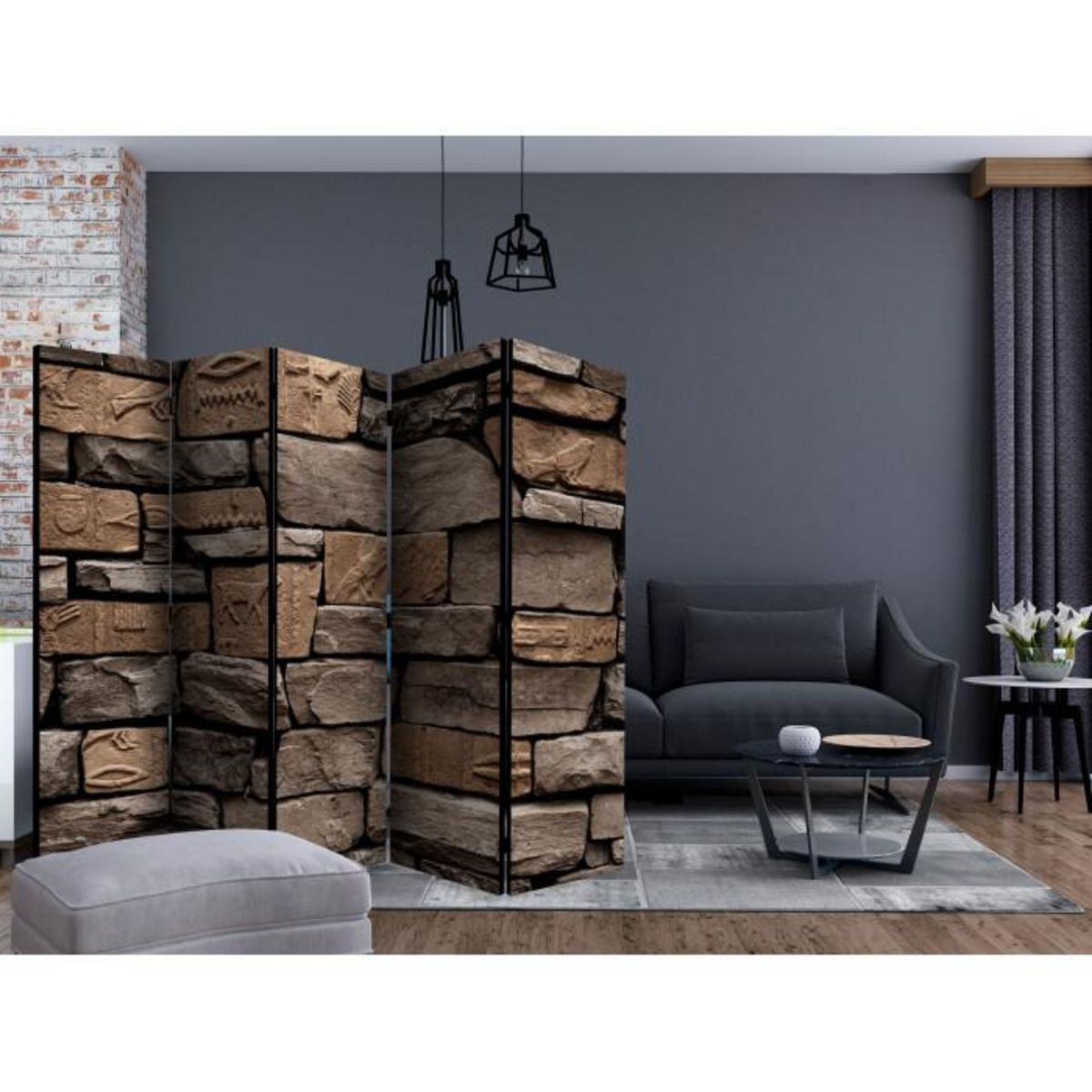 Paris Prix Paravent 5 Volets  Egyptian Stone  172x225cm