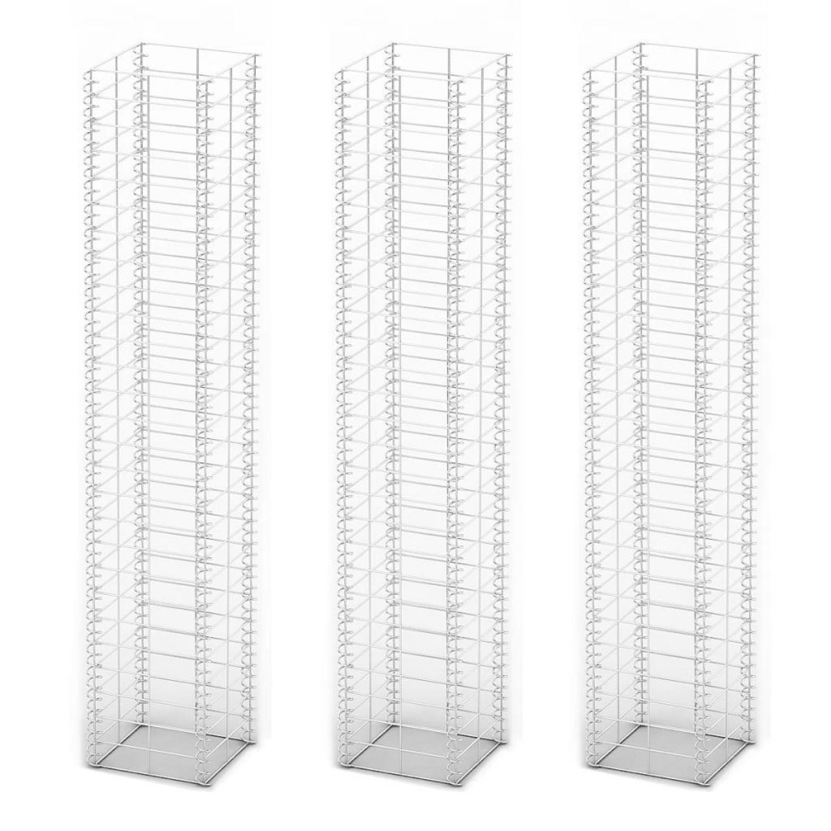 VIDAXL Jeu de panier de gabion 3 pcs Fil galvanise 25x25x150 cm