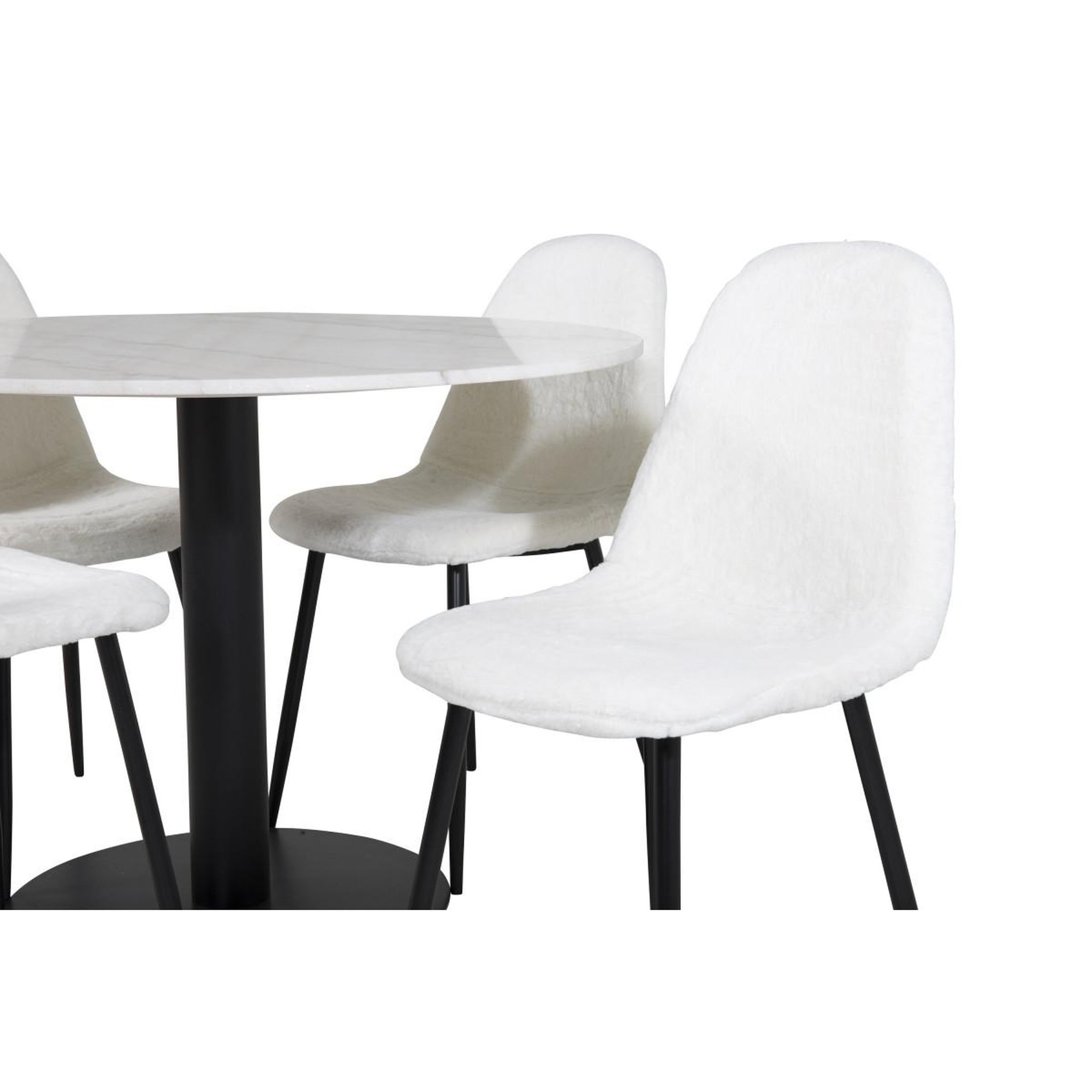 Voir la diapositive 2 : Paris Prix Ensemble Table à Manger & 4 Chaises  Estelle I & Polar I  106cm Blanc