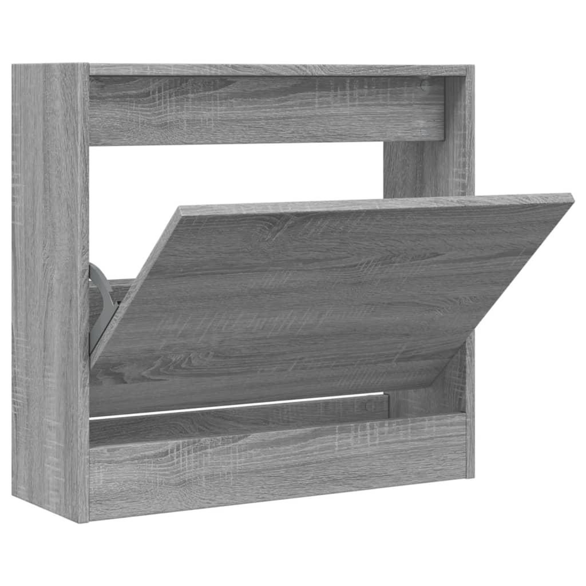 Voir la diapositive 2 : VIDAXL Armoire a chaussures sonoma gris 60x21x57 cm bois d'ingenierie