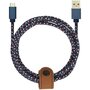 ADEQWAT Câble micro USB vers USB bleu marine 2m