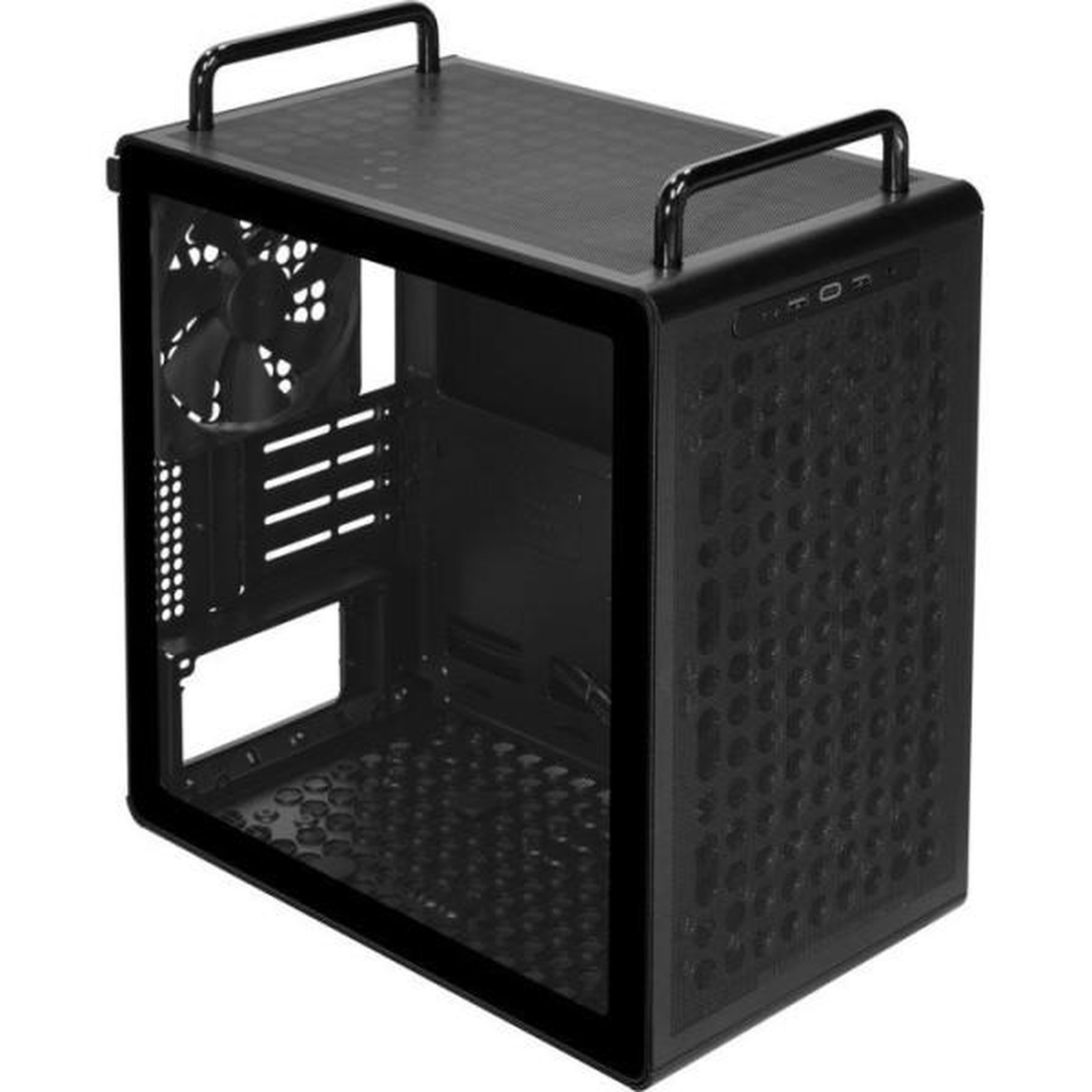 Voir la diapositive 2 : Cooler Master Boîtier PC Mini Tour - COOLER MASTER - QUBE 340 Black - Micro-ATX/Mini-ITX - Installation verticale ou horizontale - Verre trem