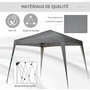 Voir la diapositive 3 : OUTSUNNY Tonnelle barnum de jardin pop-up pliant 2,4L x 2,4l x 2,5H m acier polyester imperméabilisé anti UV avec sac de transport gris