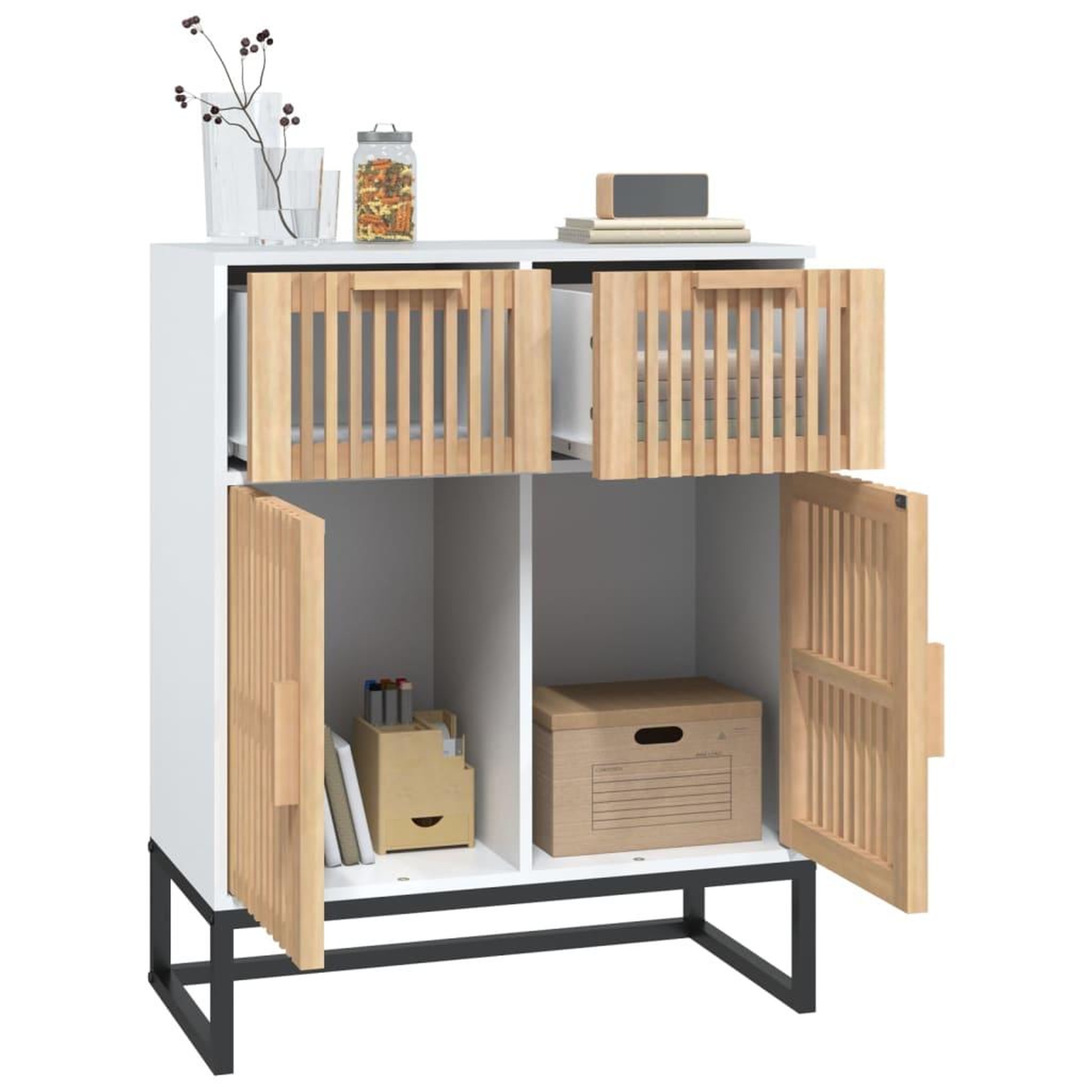 Voir la diapositive 4 : VIDAXL Buffet blanc 60x30x75 cm bois d'ingenierie
