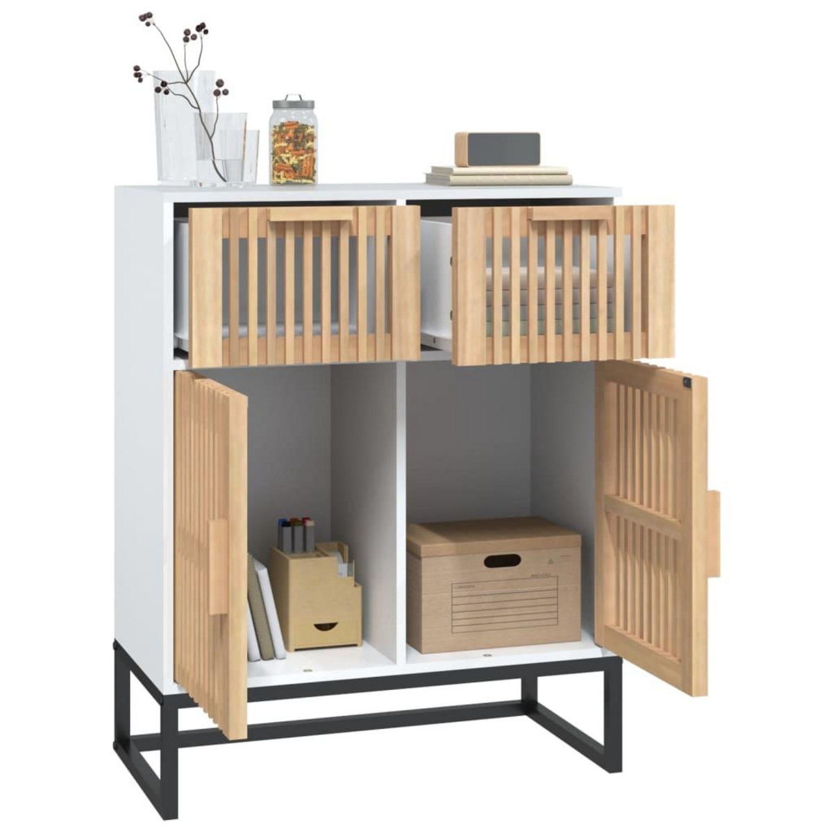 VIDAXL Buffet blanc 60x30x75 cm bois d'ingenierie