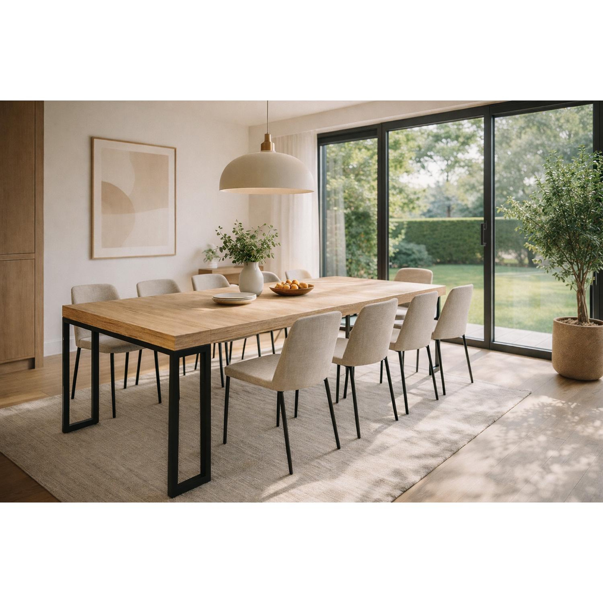 Voir la diapositive 3 : CONCEPT USINE Table console extensible 8-10 personnes effet bois 235cm vella