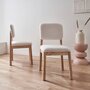Voir la diapositive 3 : SWEEEK Lot de 2 chaises scandinaves piètement en bois d'hévéa revêtement bouclette