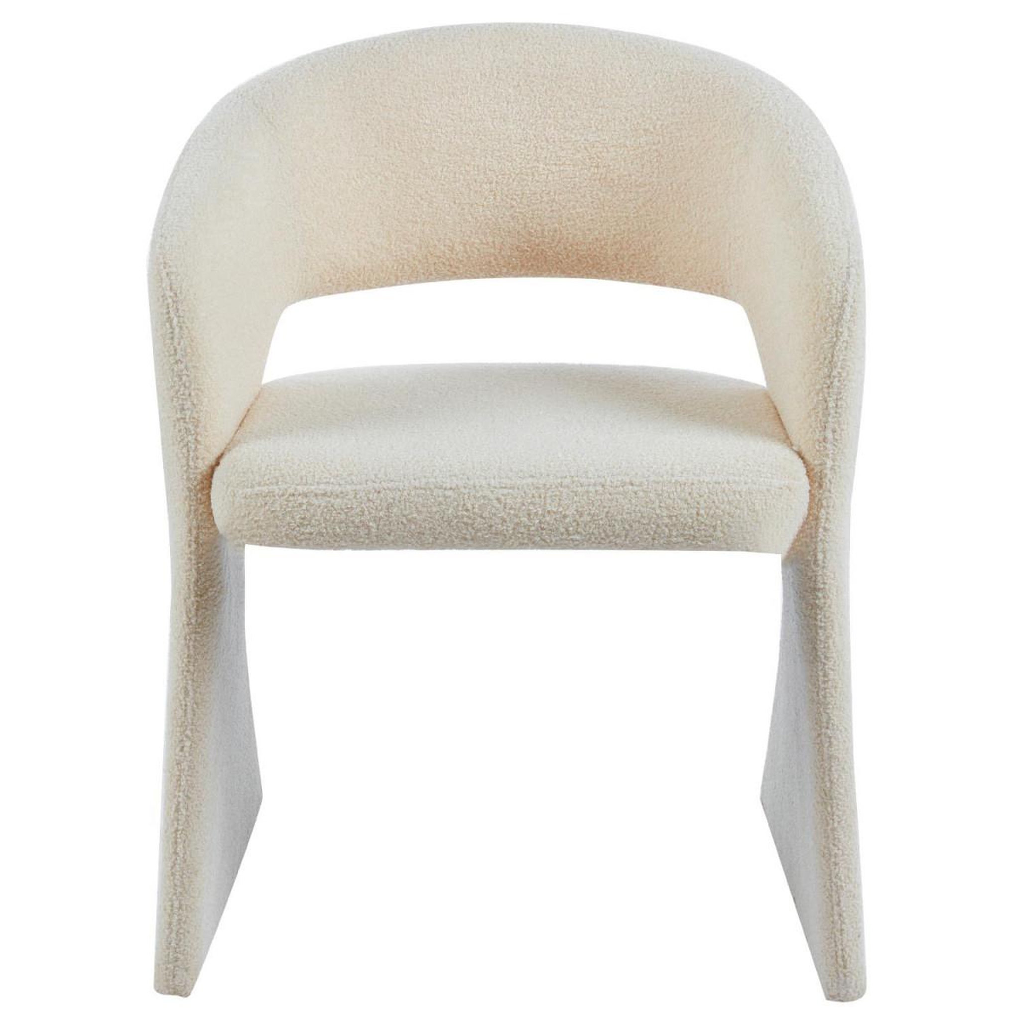 Voir la diapositive 3 : Paris Prix Lot de 4 chaises tissu bouclette  ezra  81cm crème