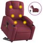 Voir la diapositive 2 : VIDAXL Fauteuil inclinable de massage electrique Rouge bordeaux Tissu