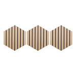 ATMOSPHERA Lot de 3 Panneaux Déco Hexagonal  Colva  30x26cm Naturel