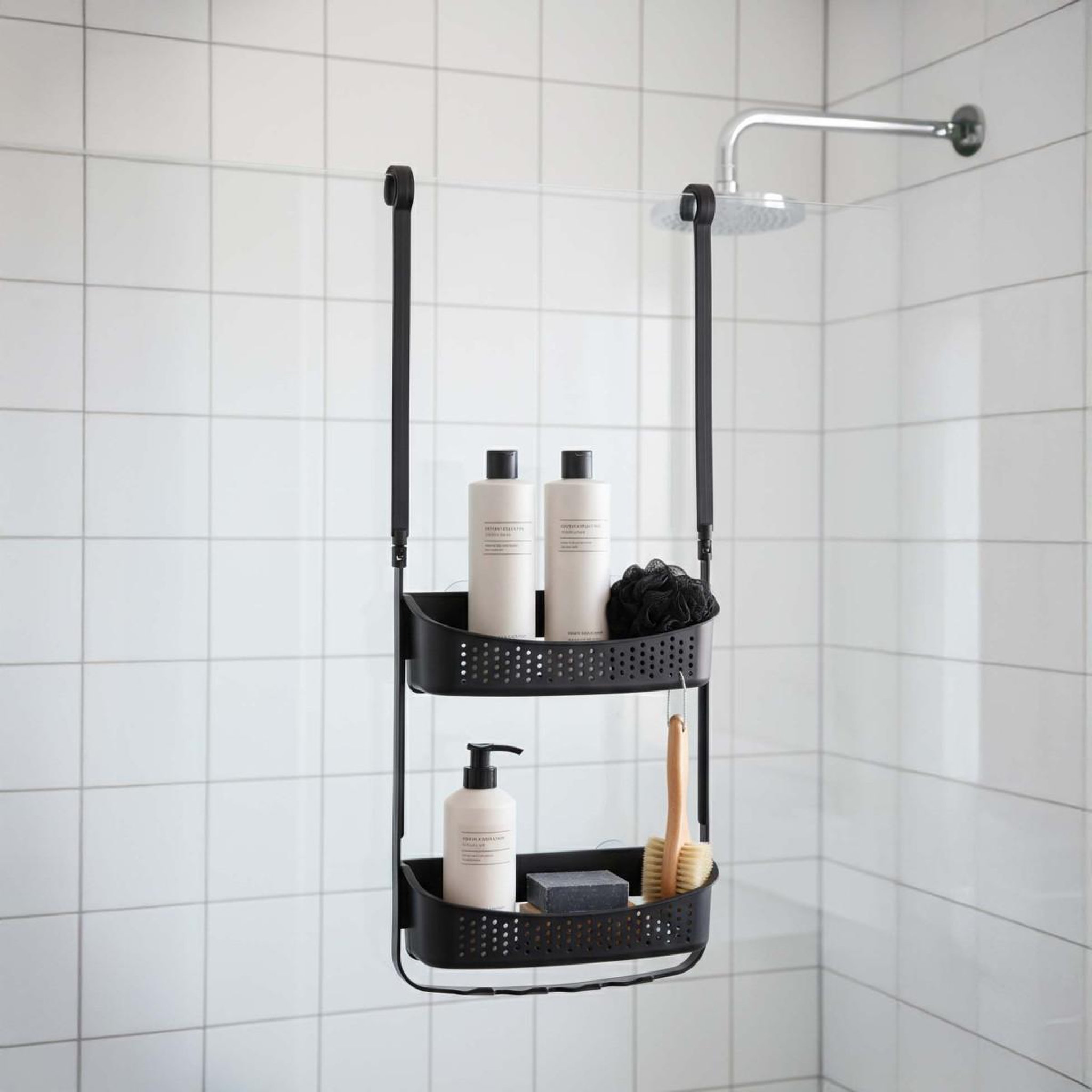 Voir la diapositive 5 : Douceur d'Intérieur Serviteur de douche 2 paniers  vesper  69cm noir