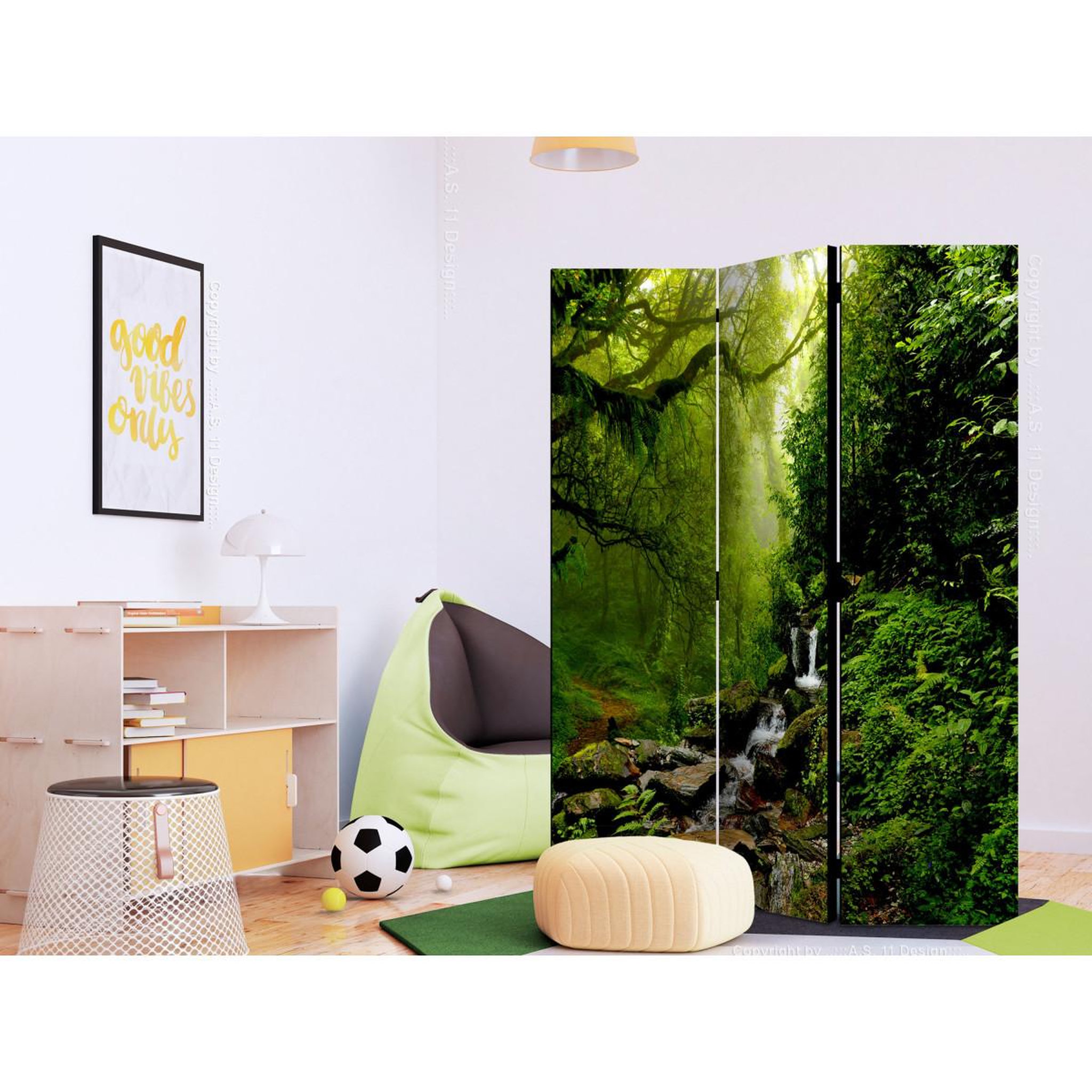 Voir la diapositive 2 : Paris Prix Paravent 3 volets  the fairytale forest  135x172cm