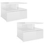 Voir la diapositive 2 : VIDAXL Tables de chevet flottantes 2pcs Blanc brillant Bois ingenierie