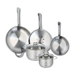 ELO Ensemble de 3 Poêles de cuisson 24, 28 et 32 cm et 2 faitouts 16 et 20 cm Elo Profi Brillant