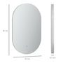 Voir la diapositive 3 : KLEANKIN Miroir ovale mural lumineux LED de salle de bain - 81 x 51 cm - avec 3 couleurs, luminosité réglable interrupteur tactile système antibuée transparent