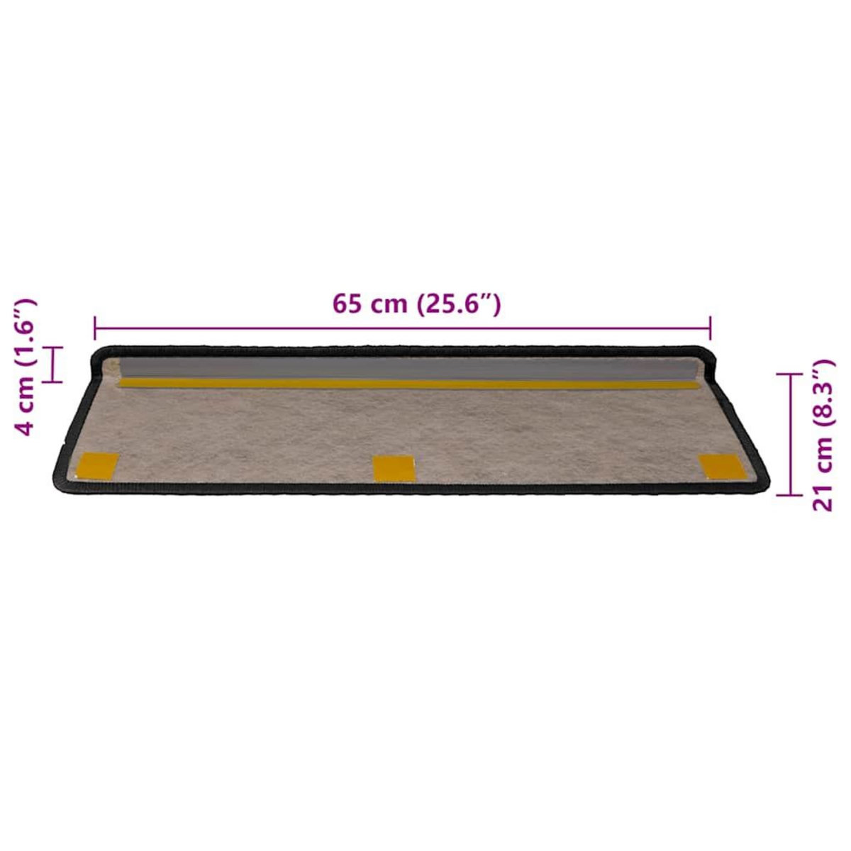 VIDAXL Tapis d'escalier autocollants 30 pcs 65x21x4 cm anthracite