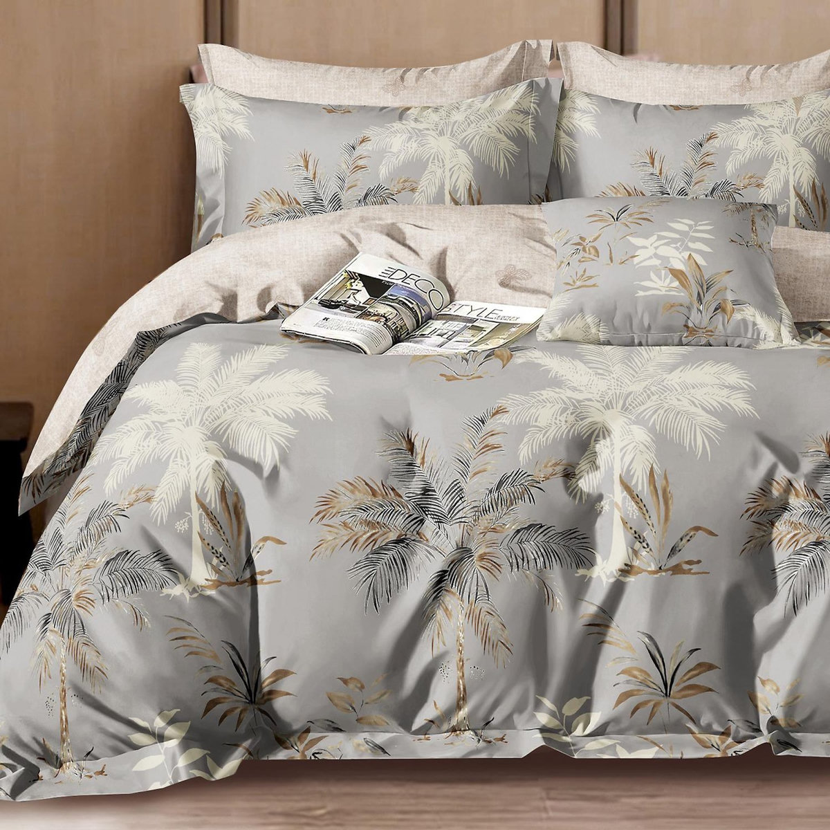 Home collection Parure housse de couette 100 % percale de coton 80 fils Sélénore