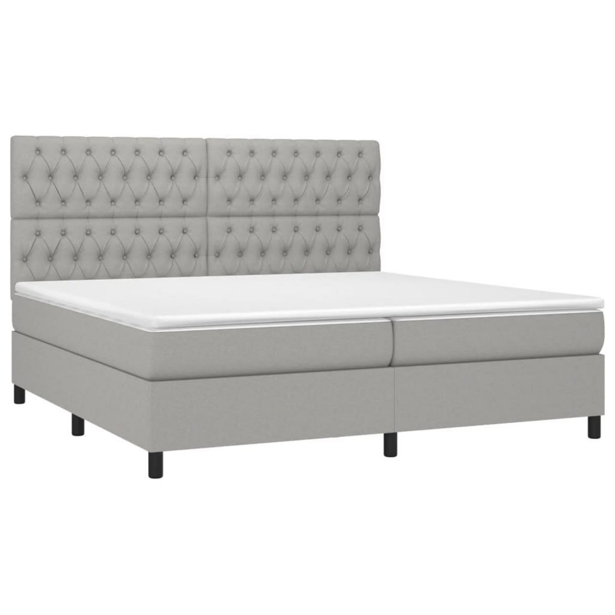 VIDAXL Sommier a lattes de lit et matelas et LED Gris clair 200x200 cm