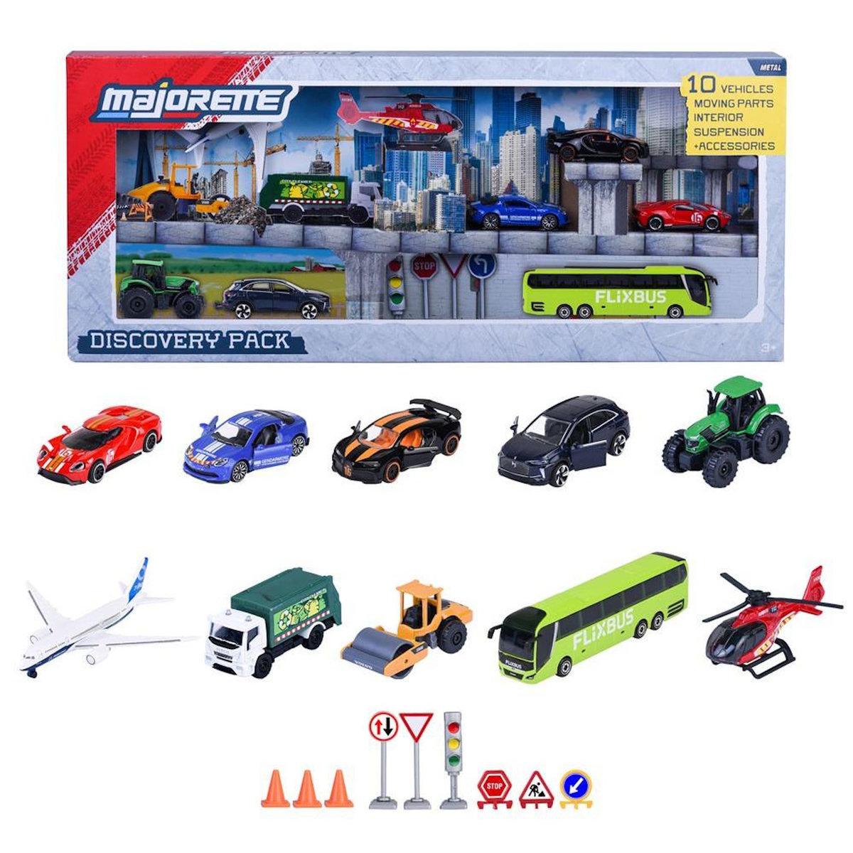 Majorette Coffret 10 véhicules Majorette Set Découverte