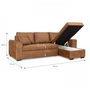 Voir la diapositive 4 : MARKET24 Canapé d'angle convertible réversible 4 places - Tissu Marron vintage - L 244 x P 151 x H 90 -HAMILTON -Fabriqué en Ukraine