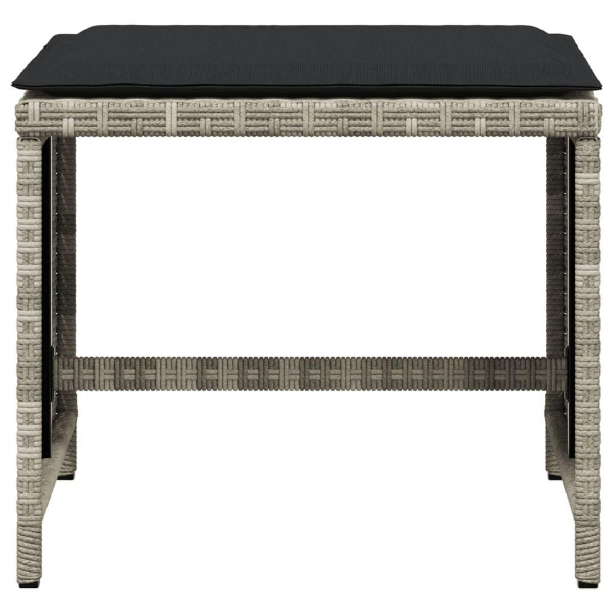 VIDAXL Tabourets de jardin coussins lot de 4 gris clair resine tressee